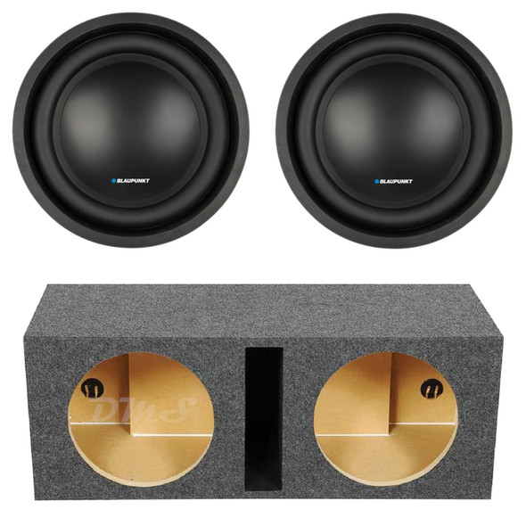Blaupunkt BPW-HX120D Package | Dual 12 Inch 1000W D4 Ohm Subwoofers & QPower HD Ported Box