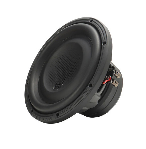 DB Drive DX Series 10 Package | Dual 10" 1200W D2 Subwoofers & QPower HD Ported Box ANGLED PHOTO OF SUB