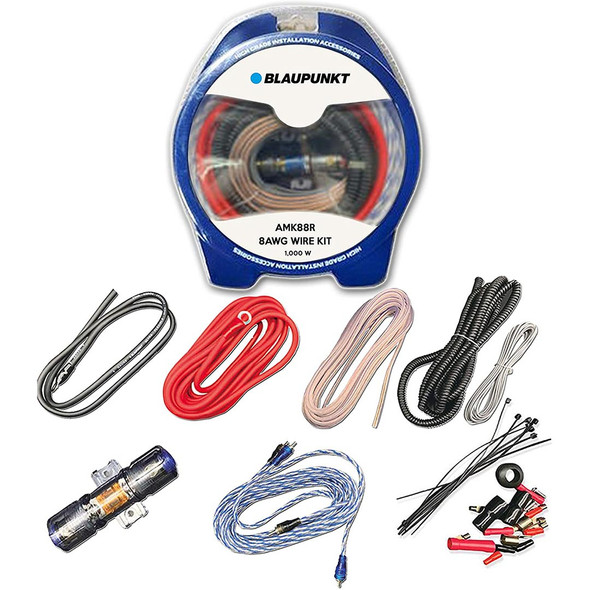 Blaupunkt 8 Gauge 1000W Complete Amplifier Wiring Kit | Red