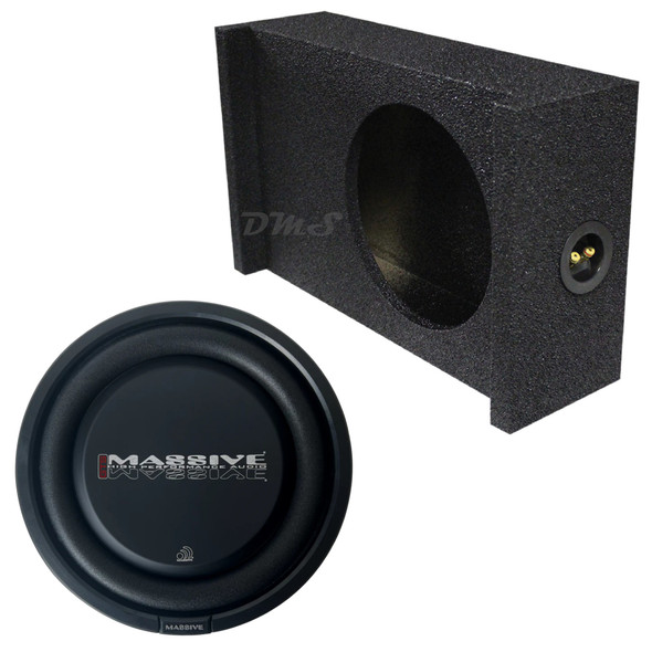 Massive Audio GTS 10 Package | 10" 600W D4 Slim Subwoofer & QBomb Sealed Downfire Box MAIN PHOTO