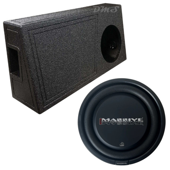 Massive Audio GTS 10 Inch 600W D4 Ohm Slim Subwoofer & QBomb Ported Truck Box