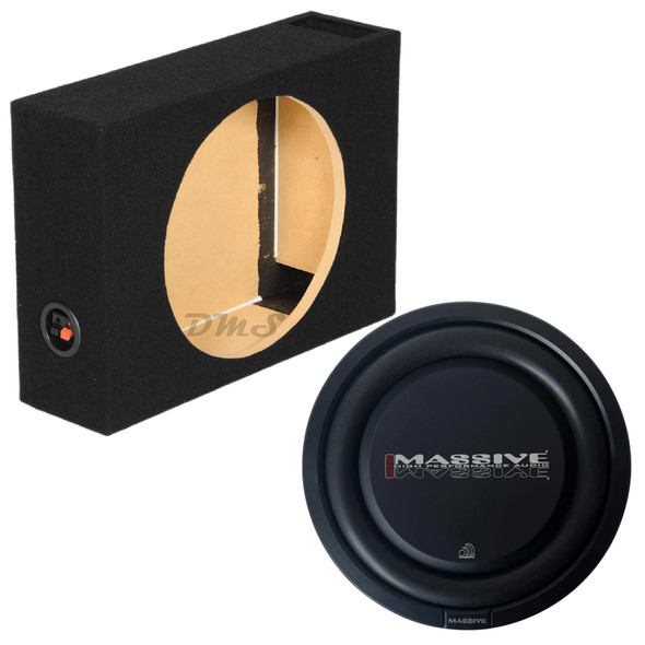 Massive Audio GTS 12 Inch 600W D4 Ohm Slim Subwoofer & QPower Ported Slim Box
