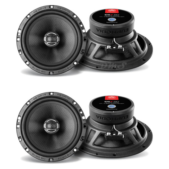 DB Drive Euphoria ES7 60 | 6.5 Inch 225W 4 Ohm 2-Way Coaxial Speakers (4 Pack)