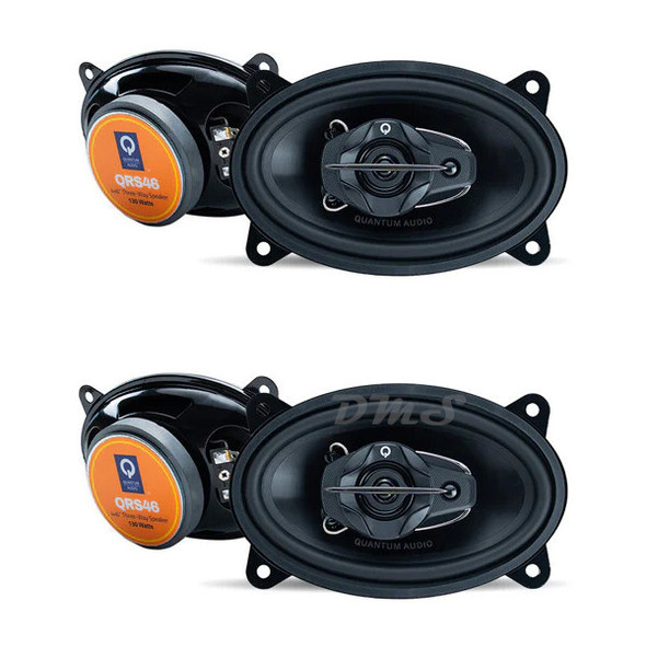 Quantum Audio QRS46 | 4x6 Inch 130W 4 Ohm 3-Way Coaxial Speakers (4 Pack) MAIN PHOTO