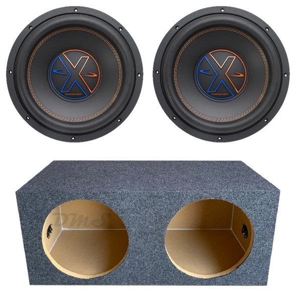 Quantum Audio QWX 12 Inch Package | Dual 12" 2000W D4 Ohm Subwoofers & QPower HD Sealed Box