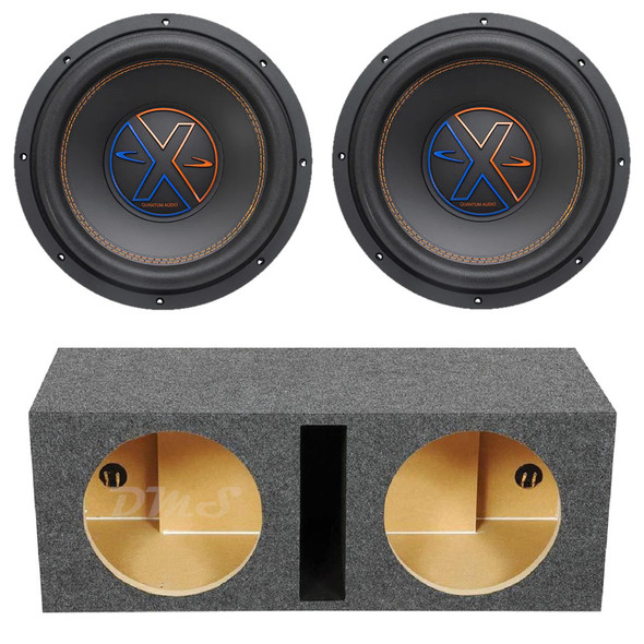 Quantum Audio QWX 12 Inch Package | Dual 12" 2000W D4 Ohm Subwoofers & QPower HD Ported Box
