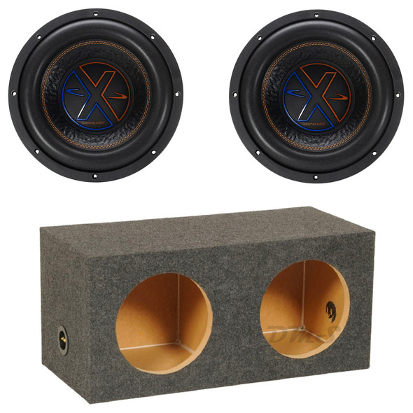 Quantum Audio QWX 10 Inch Package | Dual 10" 4000W Max D4 Ohm Subwoofers & QPower HD Sealed Box