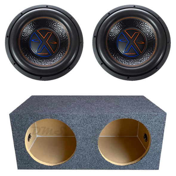 Quantum Audio QWX 12 Inch Package | Dual 4000W Max D4 Ohm Subwoofers & QPower Sealed Box