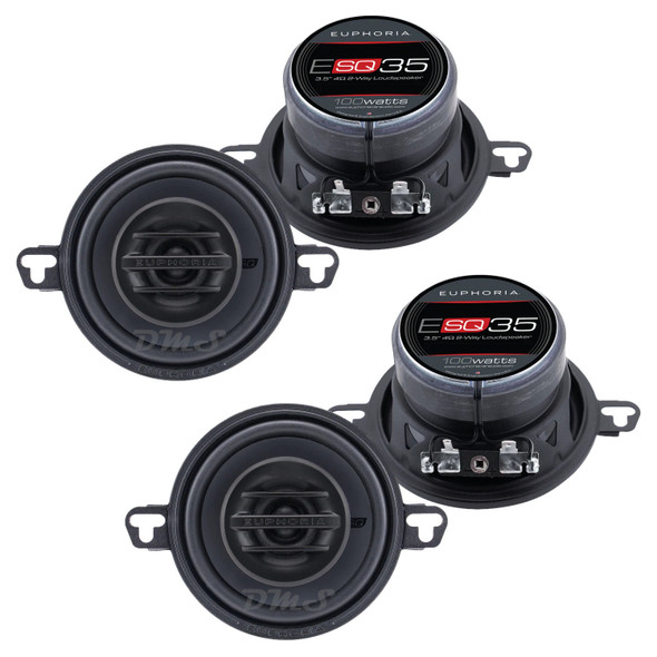 DB Drive Euphoria ESQ35 | 3.5 Inch 195W 4 Ohm 2-Way Coaxial Speakers (4 Pack)