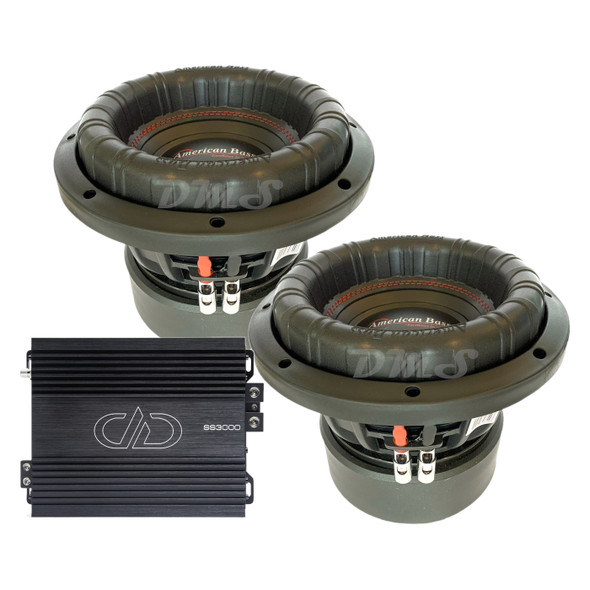 American Bass XFL-1044 V2 Subwoofers Pair & DD Audio SS3000 Monoblock Amp Package