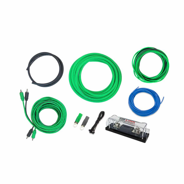 DB Link 4 Gauge 1000W Complete Amplifier Wiring Kit Green | GK4-ANL PHOTO OF PACKAGE CONTENTS AND ACCESSORIES
