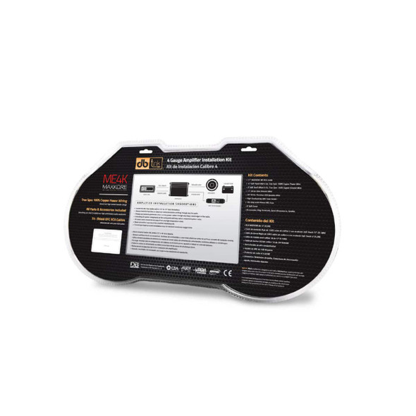 DB Link 4 Gauge 1500W MAXKORE OFC Complete Amplifier Wiring Kit Red | ME4K PHOTO OF REAR PACKAGING