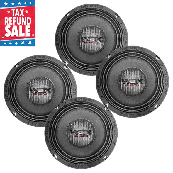 DB Drive WDX8MB6-8 | 6.5 Inch 400W 8 Ohm Pro Mid-Bass Speakers (4 Pack)