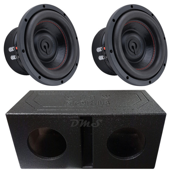 Quantum Audio QPW 8 Package | Dual 8" 1200W Max D4 Subwoofers & QBomb Ported Box MAIN PHOTO