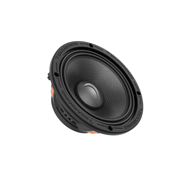 Diamond Audio MS65NEO | 6.5 Inch 600W 4 Ohm Pro NEO Midrange Marine Speakers (Pair) ANGLED PHOTO OF SURROUND