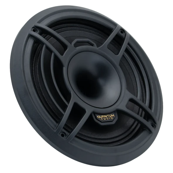 Quantum Audio QPRO8CD | 8 Inch 700W 4 Ohm 2-Way Coaxial Pro Speakers (Pair) ANGLED PHOTO