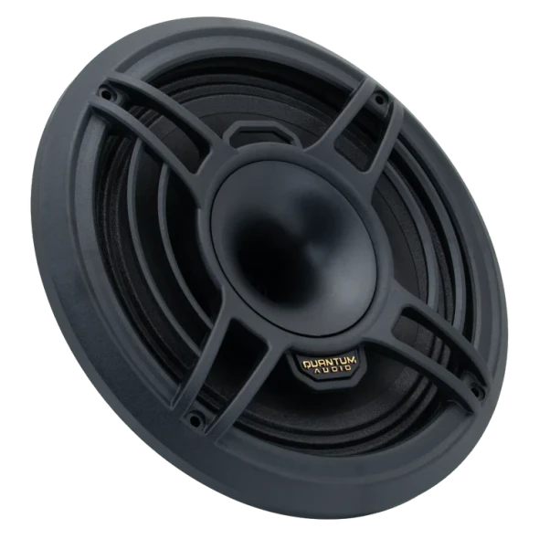 Quantum Audio QPRO8CD | 8 Inch 700W 4 Ohm 2-Way Coaxial Pro Speakers (4 Pack) ANGLED PHOTO