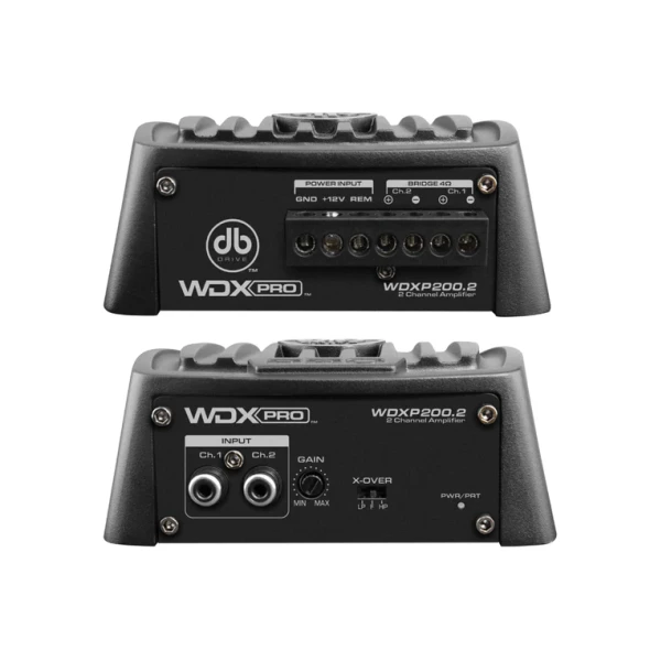 DB Drive WDX P200.2 | 200W 2 Channel Full Range Mini Amplifier SIDE PHOTO OF TERMINALS