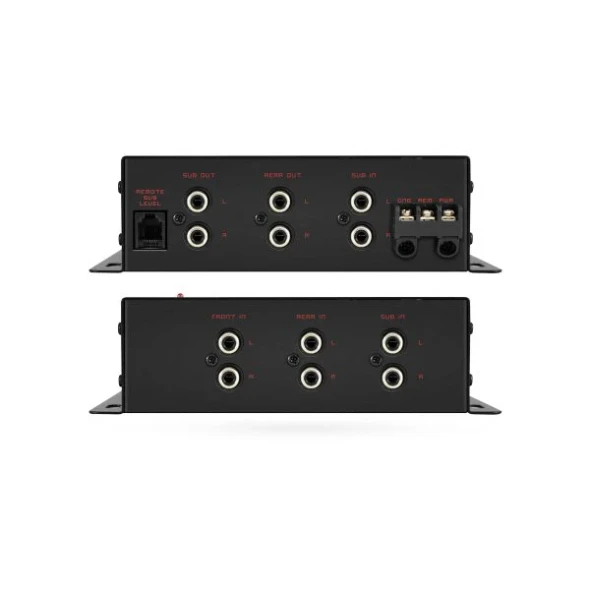 DB Drive E7 3X | Active 3-Way Electronic Crossover Signal Processor w/ 8 Volt Output SIDE PHOTO OF TERMINALS