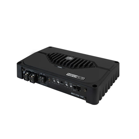 DB Drive NEO1250.1V4 | 1250W Monoblock Subwoofer Marine Amplifier ANGLED PHOTO