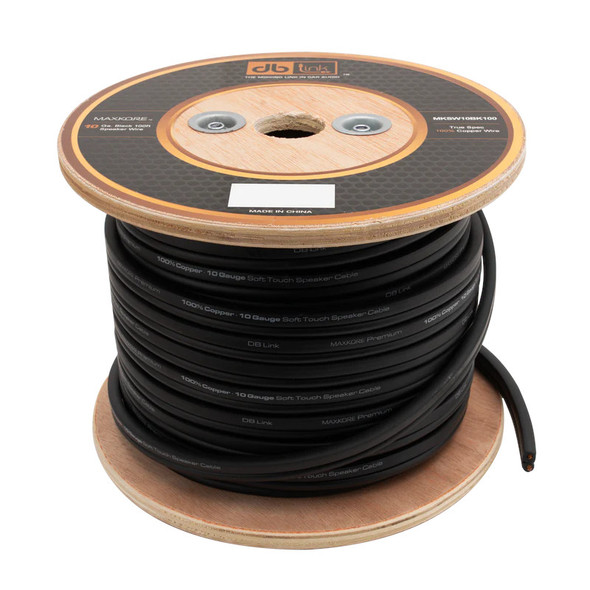 DB Link Maxkore 10 Gauge OFC Speaker Wire Roll 100 Feet Black | MKSW10BK100 MAIN PHOTO