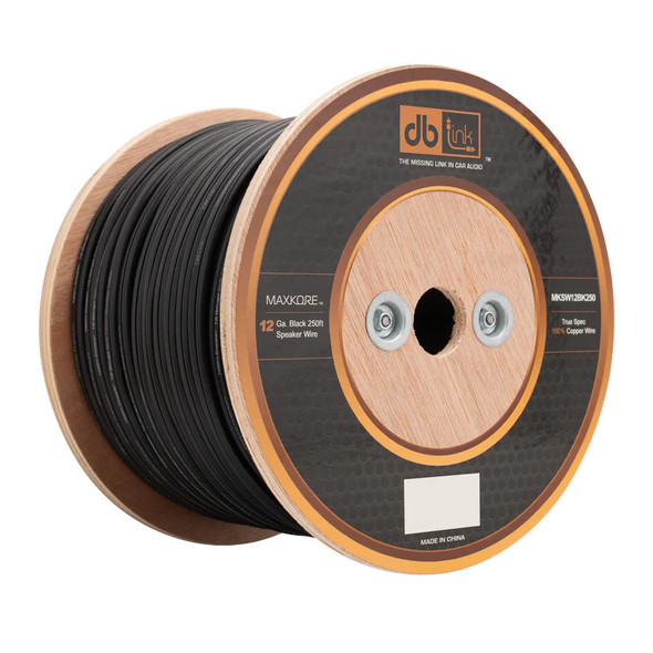 DB Link Maxkore 12 Gauge OFC Speaker Wire Roll 250 Feet Black | MKSW12BK250