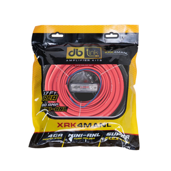 DB Link 4 Gauge 1000W Super Flex Complete Amplifier Wiring Kit Red | XRK4MANL MAIN PHOTO
