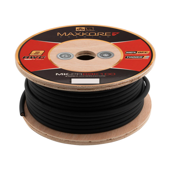 DB Link Maxkore Premium 8 Gauge OFC Wire Roll 100 Feet Black | MK-PR8BK100 MAIN PHOTO