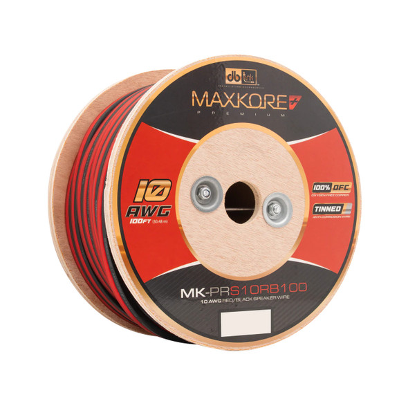 DB Link Maxkore Premium 10 Gauge OFC Speaker Wire Roll 100 Feet Red | MK-PRS10RB100