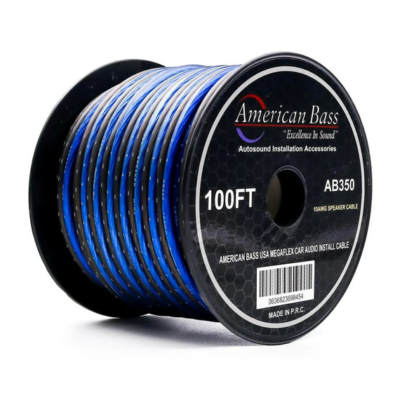American Bass 10 Gauge MegaFlex Speaker Wire Roll 100 Feet | Blue