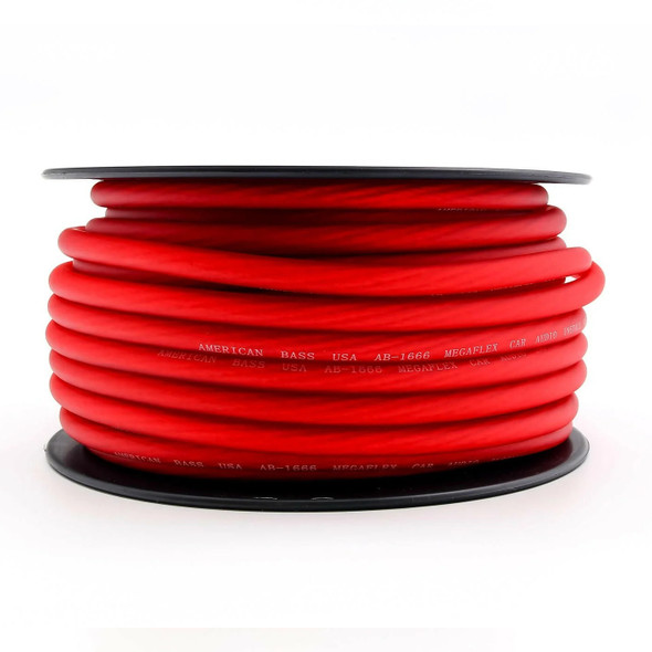 American Bass 4 Gauge MegaFlex Power Ground Wire Cable Roll 100 Feet | 4AWG Red