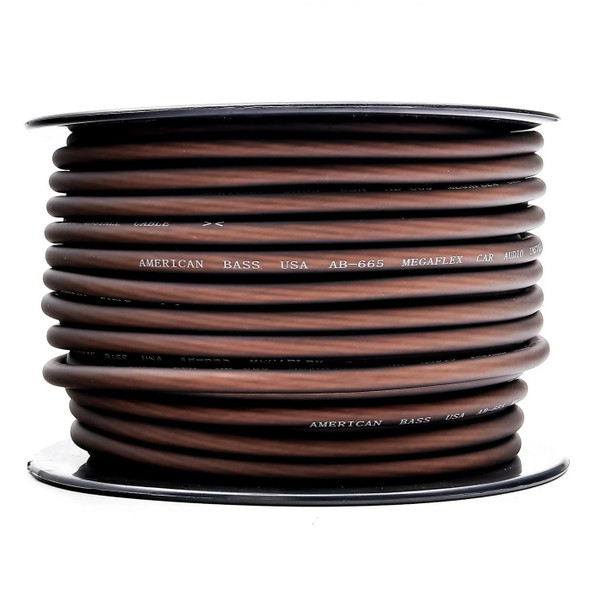 American Bass 8 Gauge MegaFlex Power Ground Wire Cable Roll 100 Feet | 8AWG Black