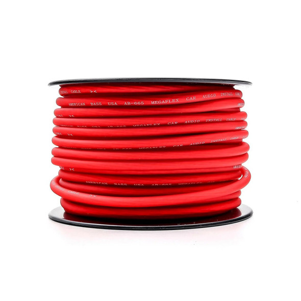 American Bass 8 Gauge MegaFlex Power Ground Wire Cable Roll 100 Feet | 8AWG Red