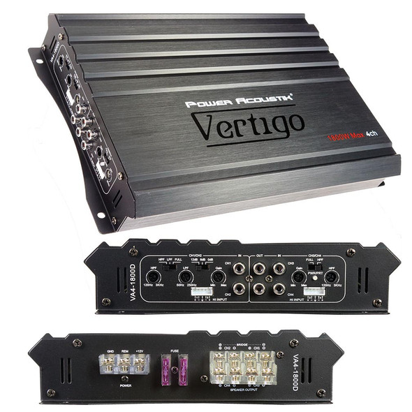 Power Acoustik Overdrive 1800W Max 4 Channel Full Range Amplifier