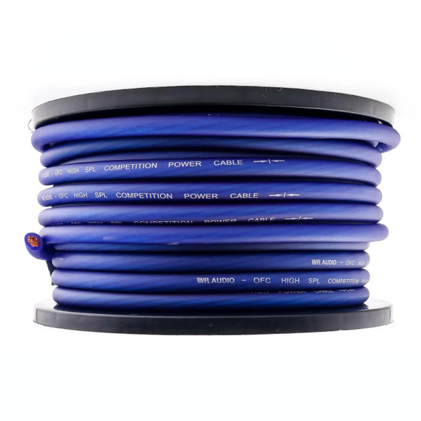 VFL Audio 4 Gauge OFC Copper Power Ground Wire Cable Roll 50 Feet | BLUE