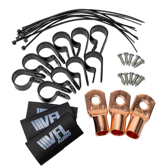VFL Audio 0 Gauge OFC Copper Wire BIG 3 Wiring Upgrade Kit Red | VFL-BIG3