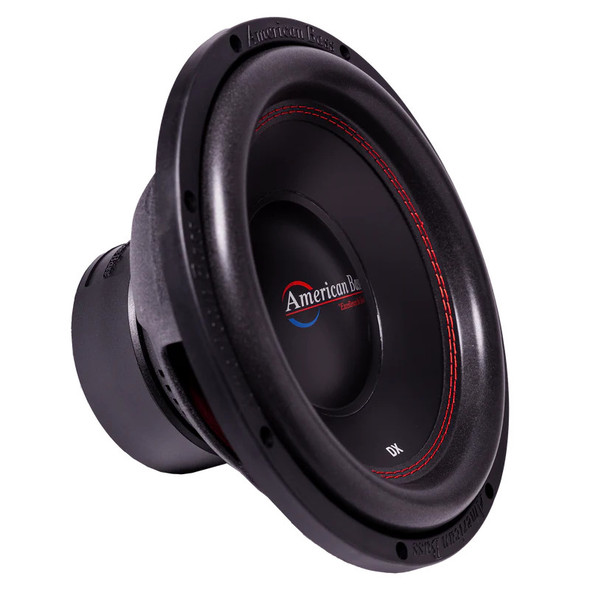 American Bass DX 12 V2 Package | 12" 600W S4 Subwoofer & Orion CBA2500.2 Amplifier ANGLED PHOTO OF SURROUND
