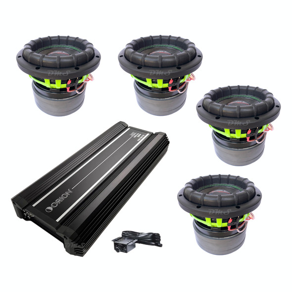 American Bass GODZILLA 8 Package | Four 8" 2400W D2 Subwoofers & Orion XTR5500.1DZ Amplifier MAIN PHOTO