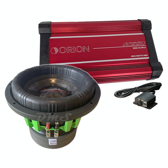 American Bass GODZILLA 12 Package | 12" 12,000W D2 Subwoofer & Orion HCCA5000.1DSPLX Amplifier MAIN PHOTO