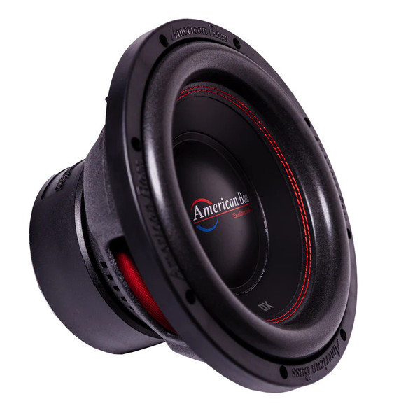 American Bass DX 10 V2 Package | 10" 600W S4 Subwoofer & DB Drive WDXP200.2 Amplifier ANGLED PHOTO OF SURROUND