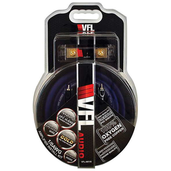 VFL Audio 0 Gauge OFC 3200W Complete Amplifier Wiring Kit Blue | VFL-0GA-AMPKIT
