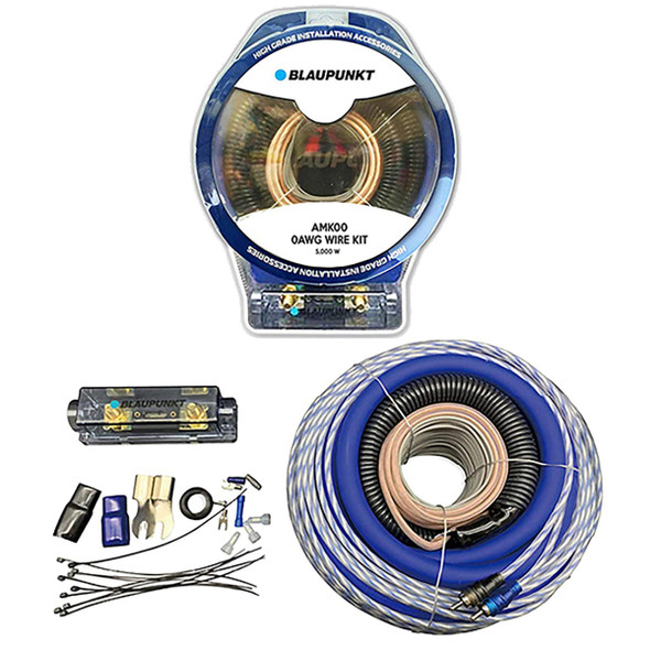 Blaupunkt AMK00B | 0 Gauge 3000W Complete Amplifier Wiring Kit | Blue