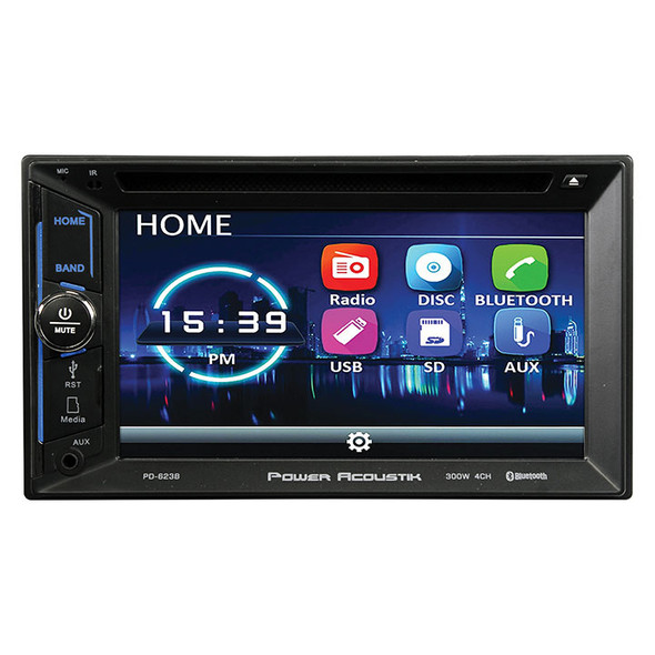 Power Acoustik PD-623B | 6.2 Inch Double Din Touchscreen Head Unit | Bluetooth Car Radio