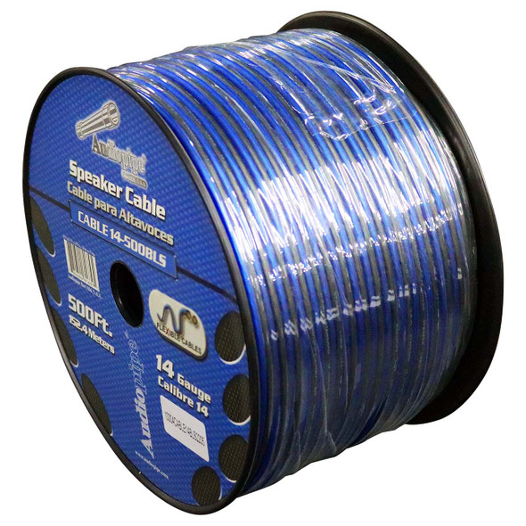 Audiopipe CABLE14BLS500 | 500 Feet 14 Gauge Speaker Wire Cable | Blue / Black Audiopipe CABLE14BLS500 | 500 Feet 14 Gauge Speaker Wire Cable | Blue / Black