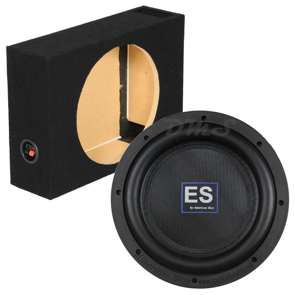 American Bass ES 12 Package | 12 Inch 1600W DVC 4 Ohm Slim Subwoofer & QPower Ported Slim Box