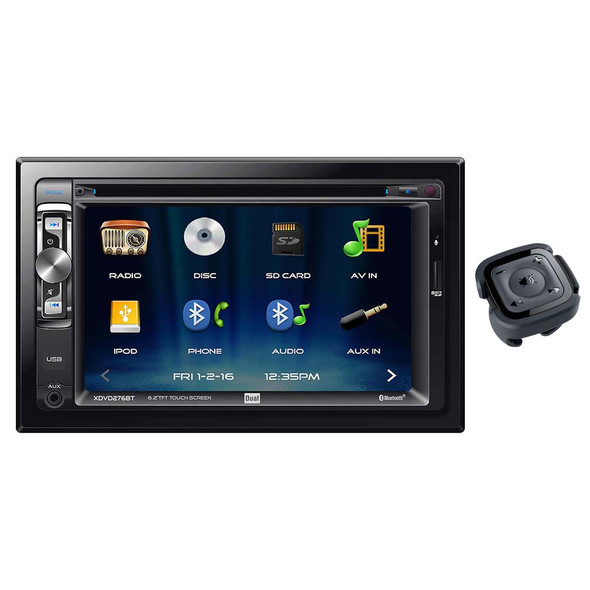Dual XDVD276BT | 6.2 Inch Double Din Touchscreen DVD Head Unit w/ Bluetooth Car Radio