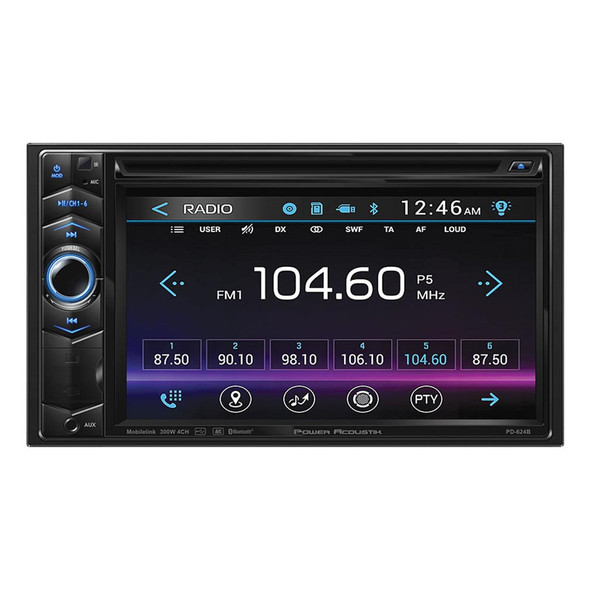 Power Acoustik PD-624B | 6.2 Inch Double Din Touchscreen Head Unit | Bluetooth Car Radio