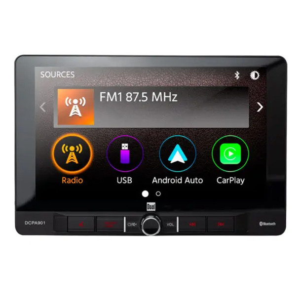 Dual DCPA901 | 9 Inch Single Din Touchscreen Bluetooth Head Unit Car Radio