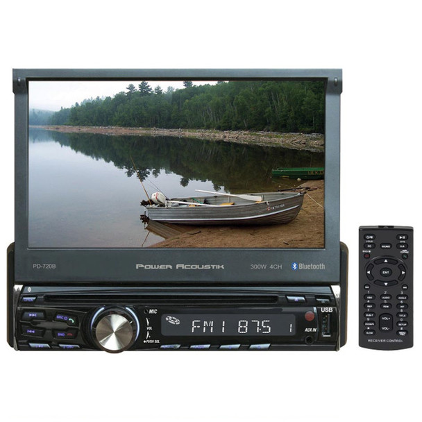 Power Acoustik PD-720B | 7 Inch Single Din Flip-Out Touchscreen Multi-Media Head Unit Car Radio