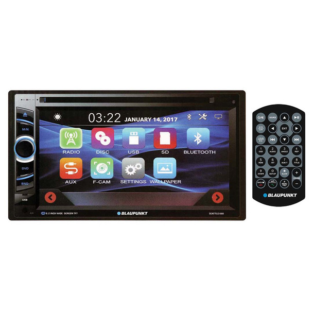 Blaupunkt SEATTLE660 | 6.2" Double Din Touchscreen Multi-Media Head Unit Car Radio